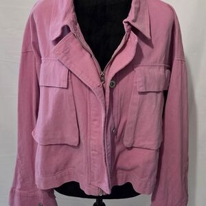 HYFVE Pink Utility Jacket with Front Flap Pockets